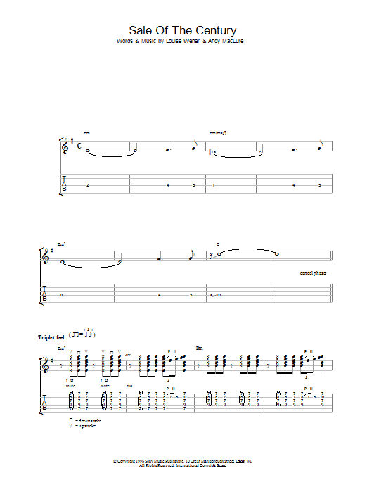 Sleeper Sale Of The Century sheet music notes and chords arranged for Guitar Tab