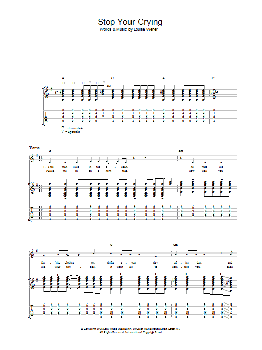 Sleeper Stop Your Crying sheet music notes and chords arranged for Guitar Tab