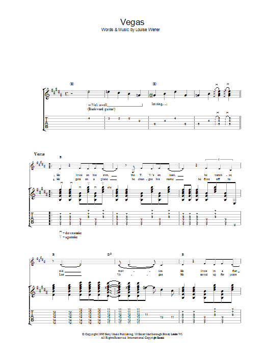 Sleeper Vegas sheet music notes and chords arranged for Guitar Tab