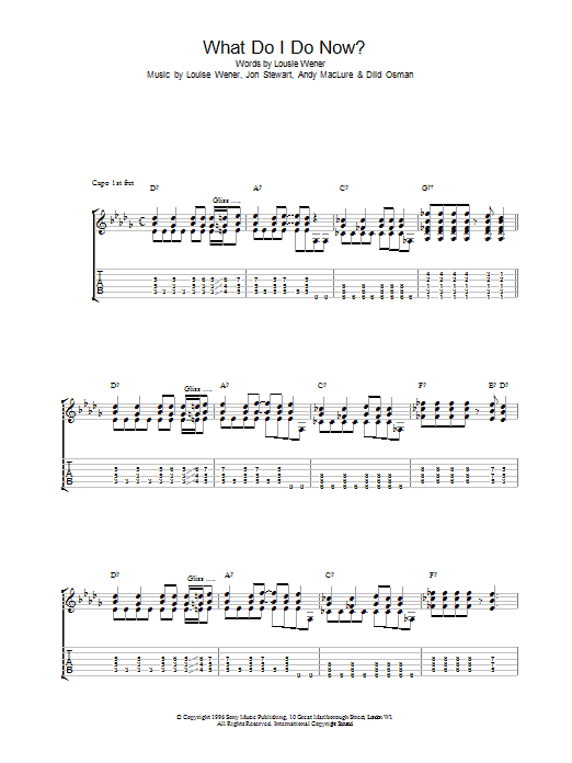Sleeper What Do I Do Now? sheet music notes and chords arranged for Guitar Chords/Lyrics