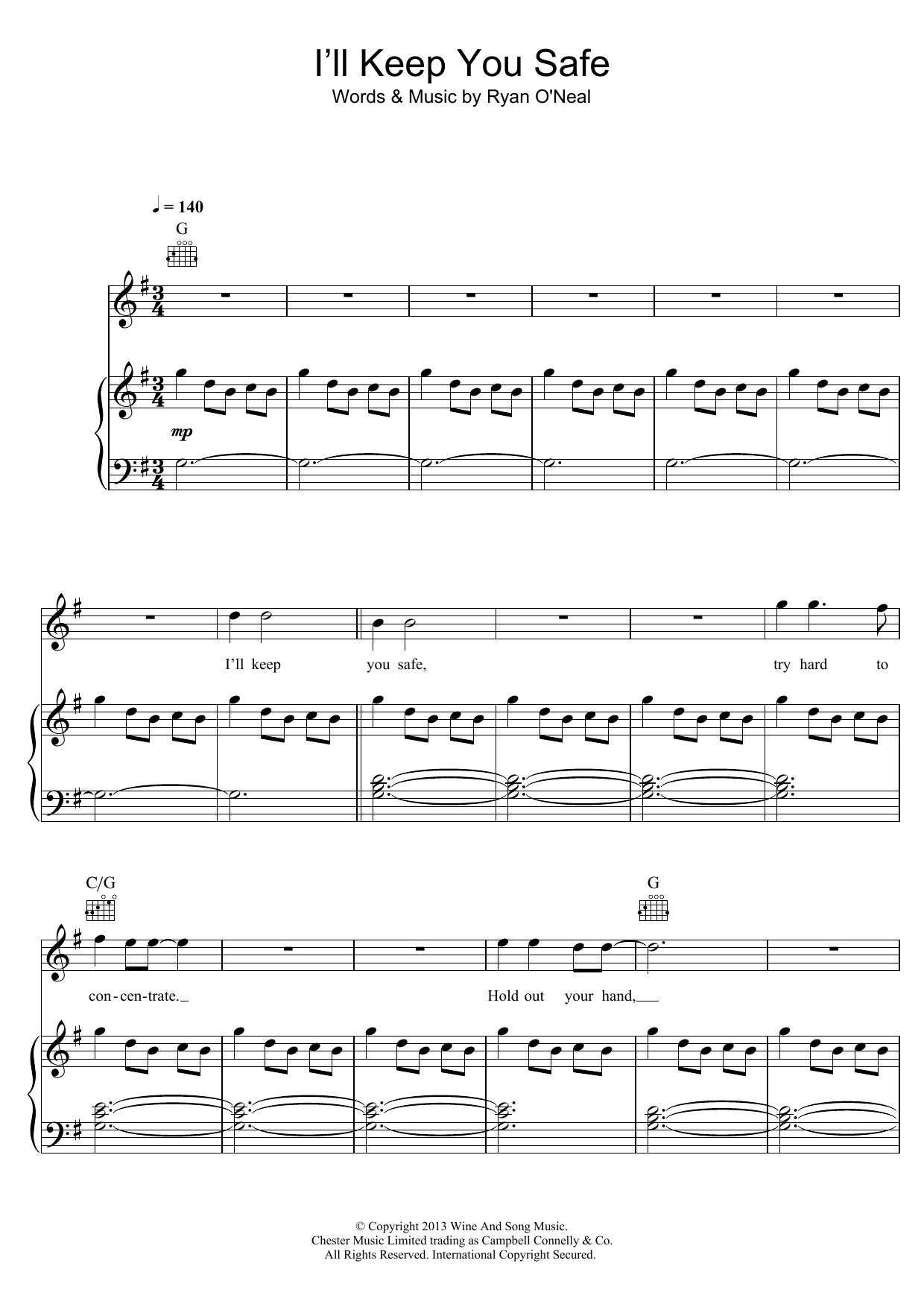 Sleeping At Last I'll Keep You Safe sheet music notes and chords arranged for Piano, Vocal & Guitar Chords