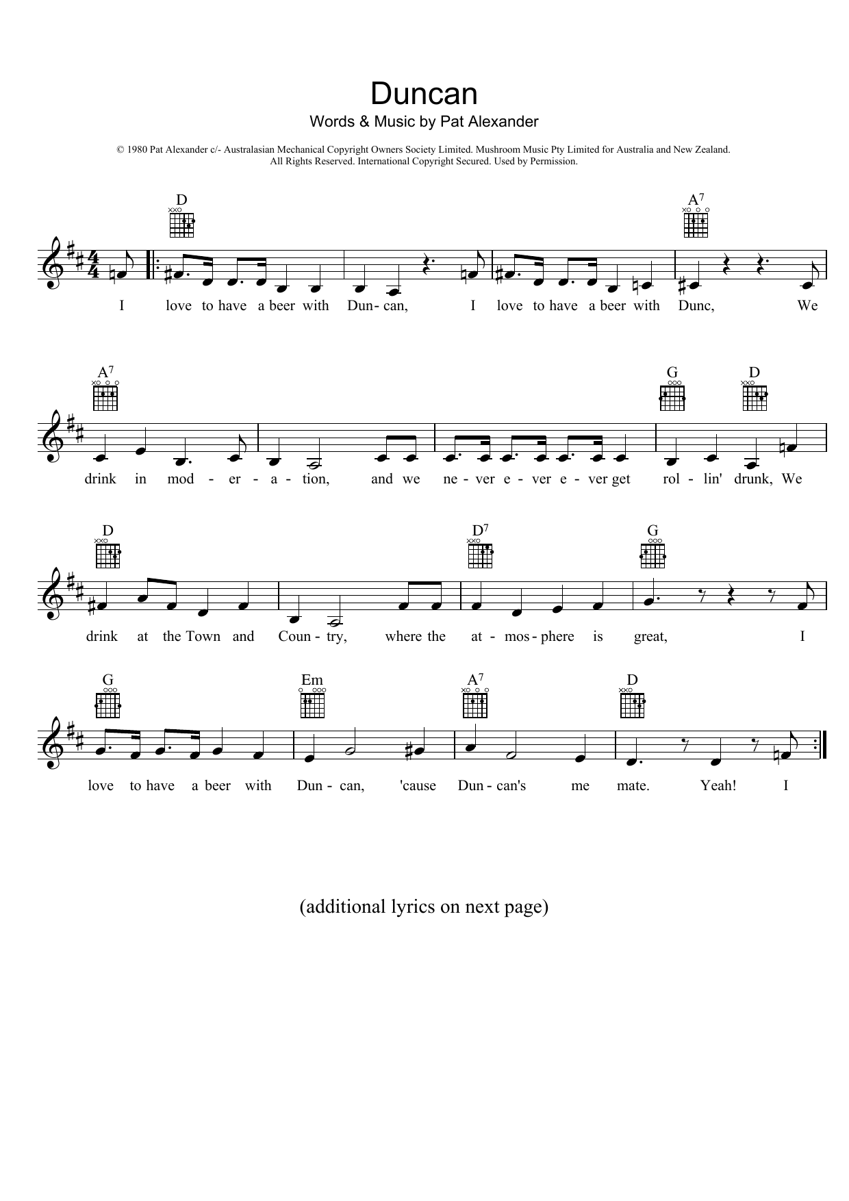 Slim Dusty Duncan sheet music notes and chords arranged for Piano, Vocal & Guitar Chords (Right-Hand Melody)
