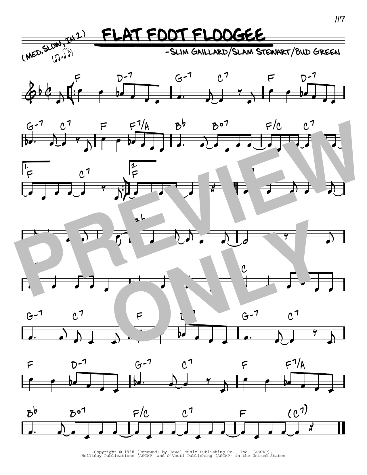 Slim Gaillard Flat Foot Floogee sheet music notes and chords arranged for Real Book – Melody & Chords