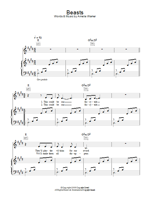 Slow Moving Millie Beasts sheet music notes and chords arranged for Piano, Vocal & Guitar Chords