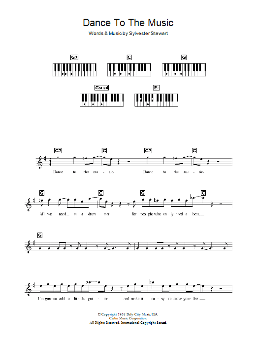 Sly & The Family Stone Dance To The Music sheet music notes and chords arranged for Keyboard (Abridged)