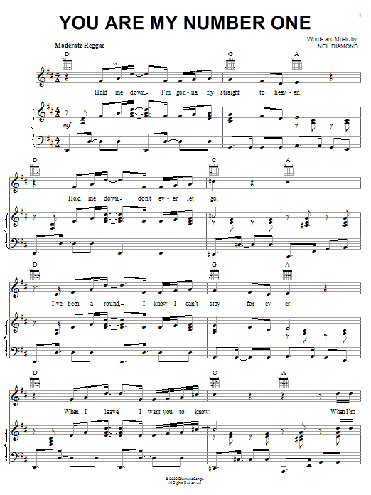 Smash Mouth You Are My Number One sheet music notes and chords arranged for Piano, Vocal & Guitar Chords (Right-Hand Melody)