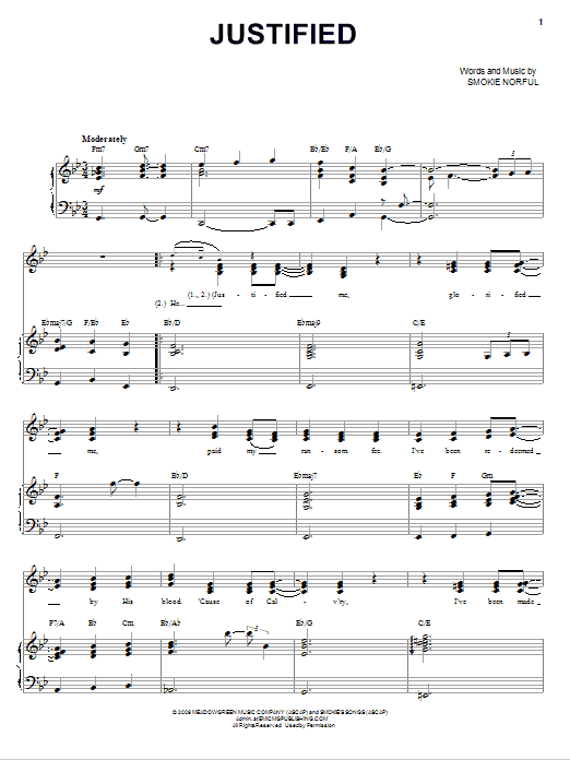 Smokie Norful Justified sheet music notes and chords arranged for Piano & Vocal