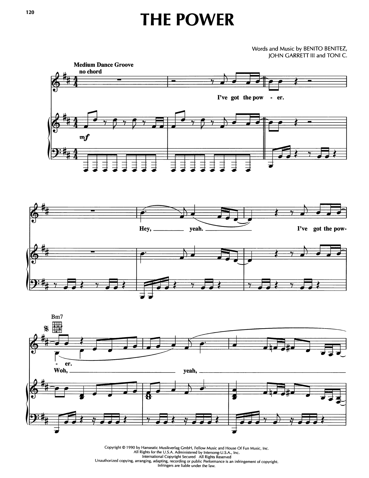 Snap The Power sheet music notes and chords arranged for Piano, Vocal & Guitar Chords (Right-Hand Melody)