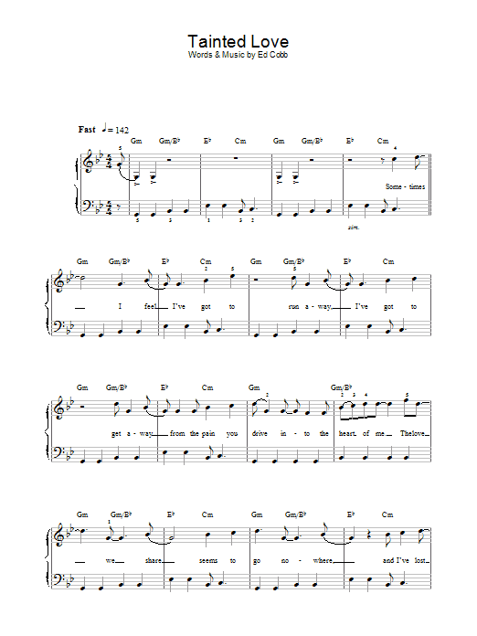 Soft Cell Tainted Love sheet music notes and chords arranged for Flute Solo