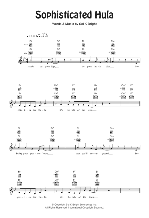 Sol K. Bright Sophisticated Hula sheet music notes and chords arranged for Ukulele