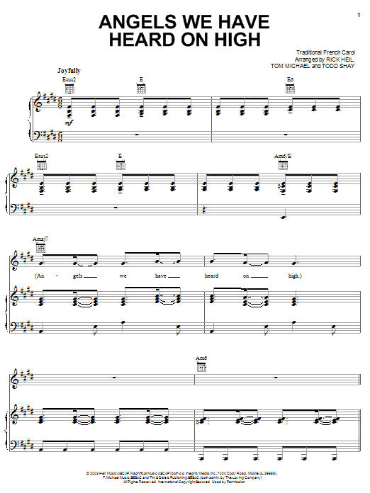 Sonicflood Angels We Have Heard On High sheet music notes and chords arranged for Piano, Vocal & Guitar Chords (Right-Hand Melody)