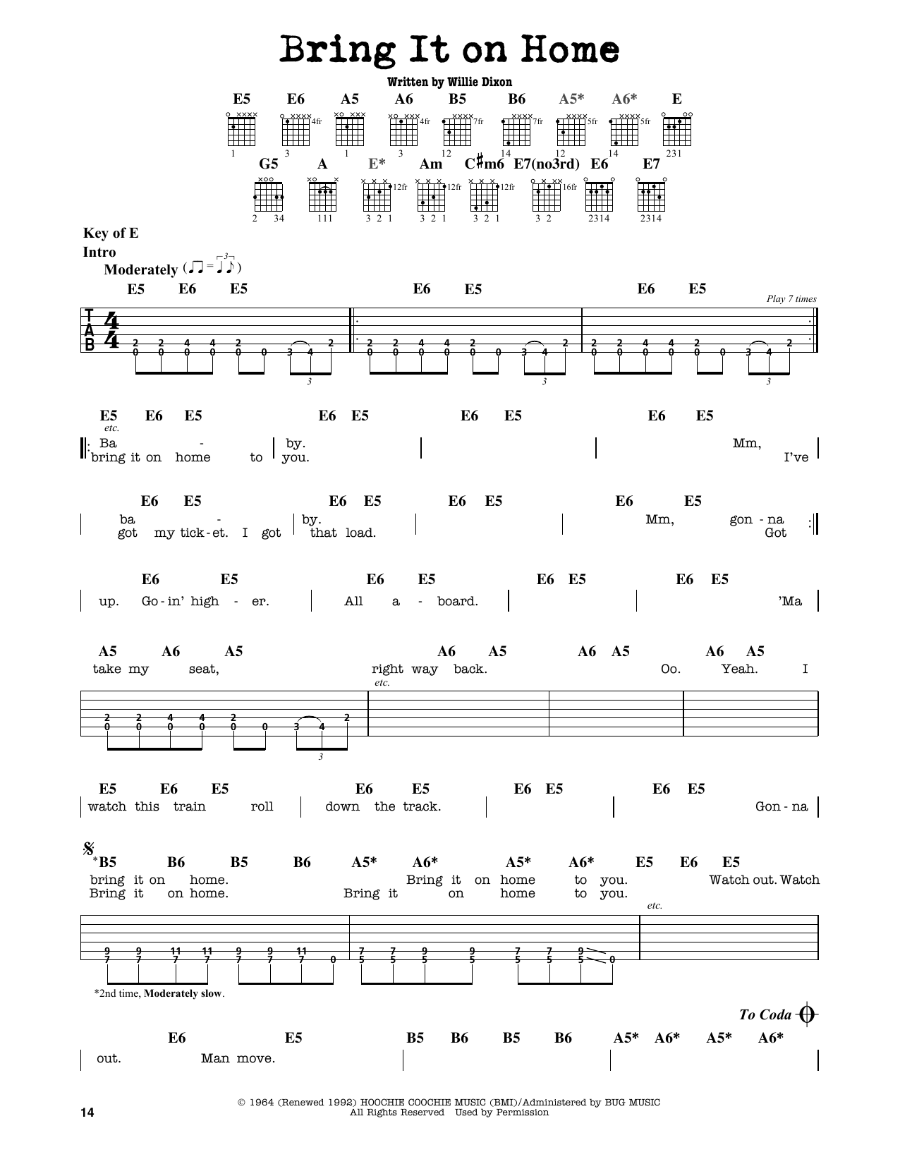 Sonny Boy Williamson Bring It On Home sheet music notes and chords arranged for Real Book – Melody, Lyrics & Chords