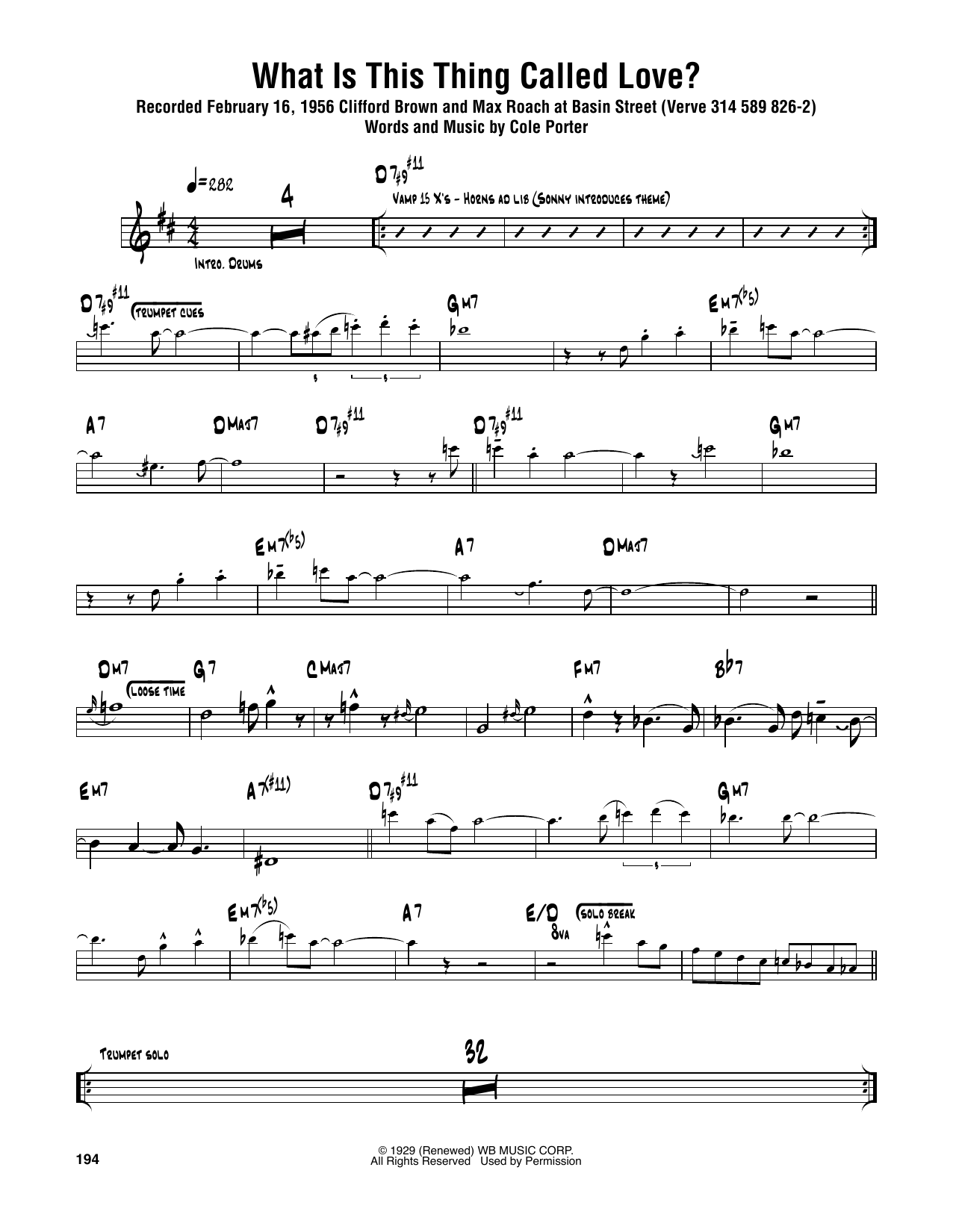 Sonny Rollins What Is This Thing Called Love? sheet music notes and chords arranged for Tenor Sax Transcription