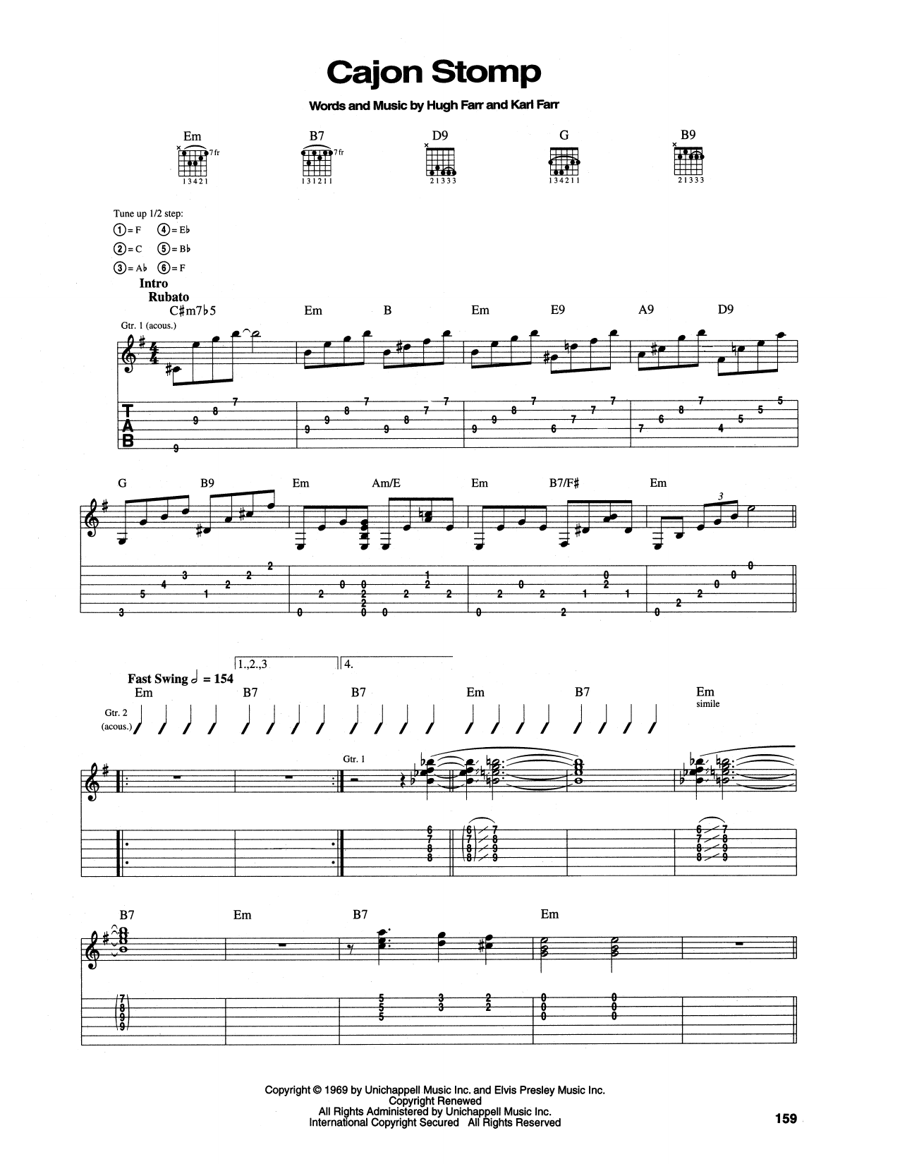Sons Of The Pioneers Cajon Stomp sheet music notes and chords arranged for Guitar Tab