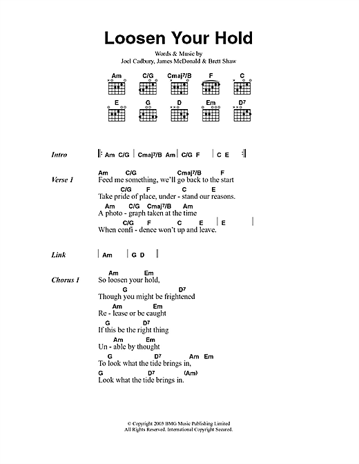 South Loosen Your Hold sheet music notes and chords arranged for Guitar Chords/Lyrics