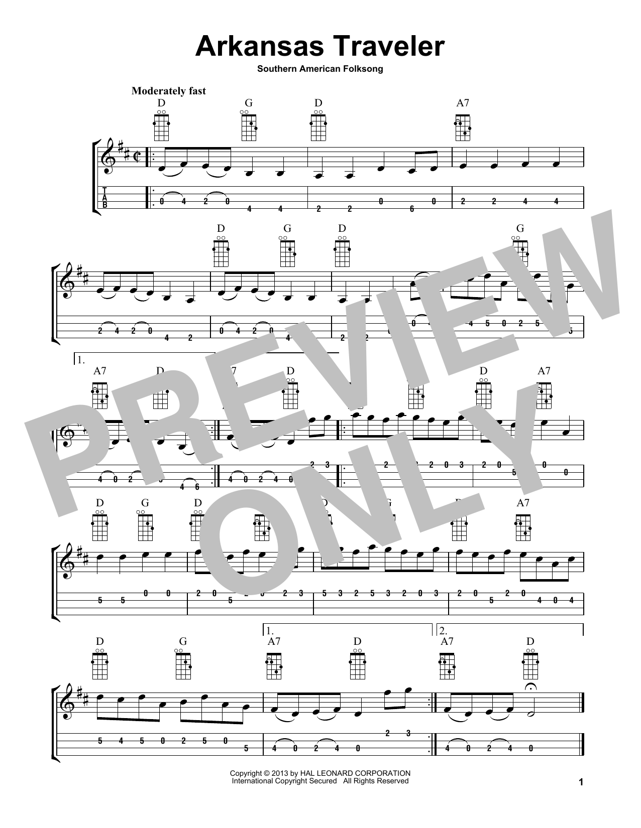 Southern American Folksong Arkansas Traveler (arr. Bobby Westfall) sheet music notes and chords arranged for Mandolin