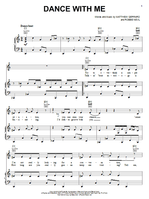 Spectacular! (Movie) Dance With Me sheet music notes and chords arranged for Piano, Vocal & Guitar Chords (Right-Hand Melody)