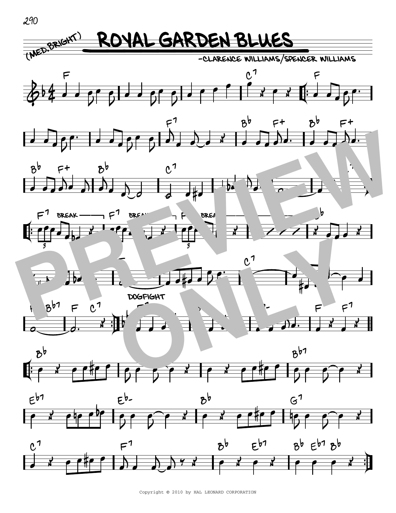 Spencer Williams Royal Garden Blues (arr. Robert Rawlins) sheet music notes and chords arranged for Real Book – Melody, Lyrics & Chords