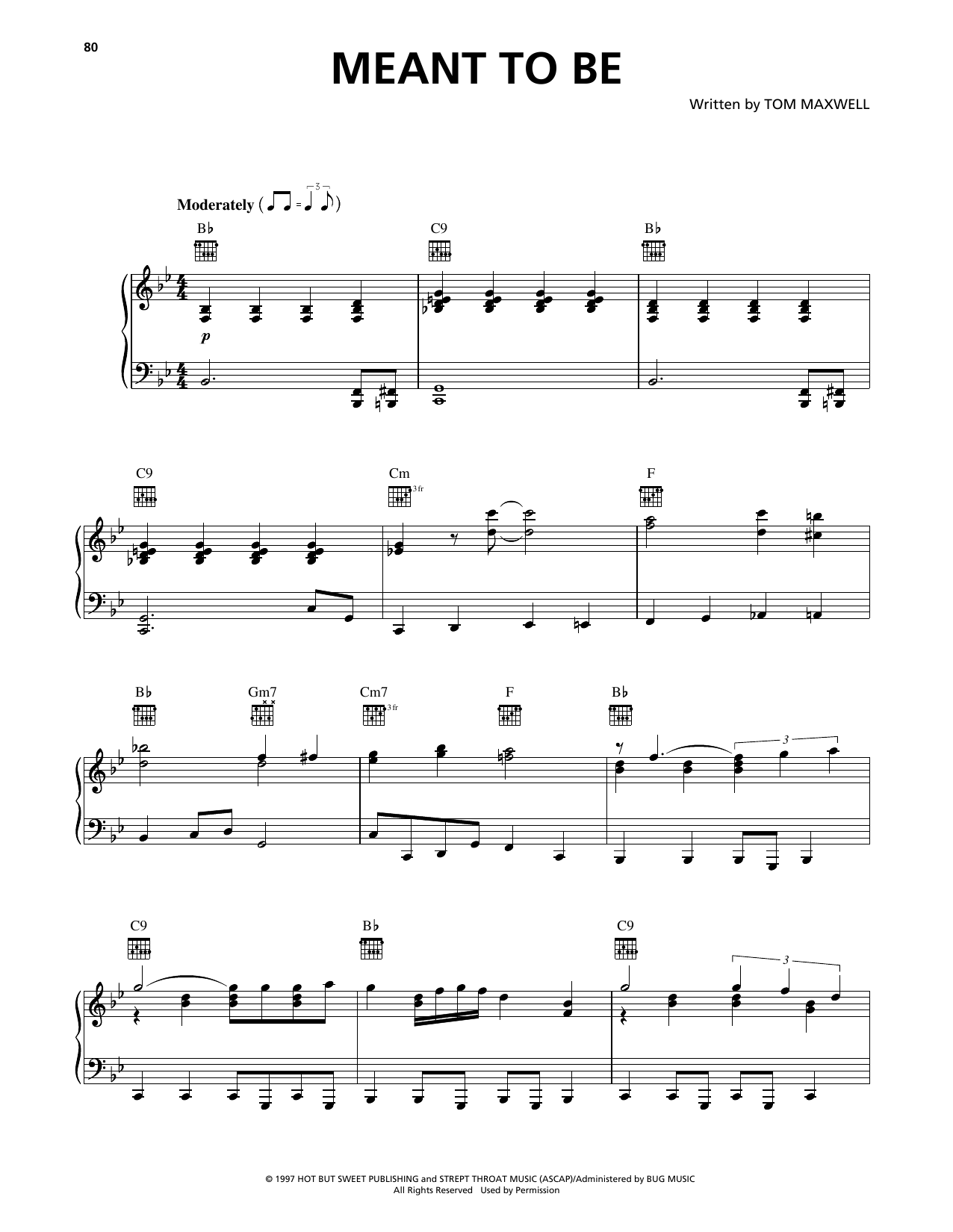 Squirrel Nut Zippers Meant To Be sheet music notes and chords arranged for Piano, Vocal & Guitar Chords (Right-Hand Melody)