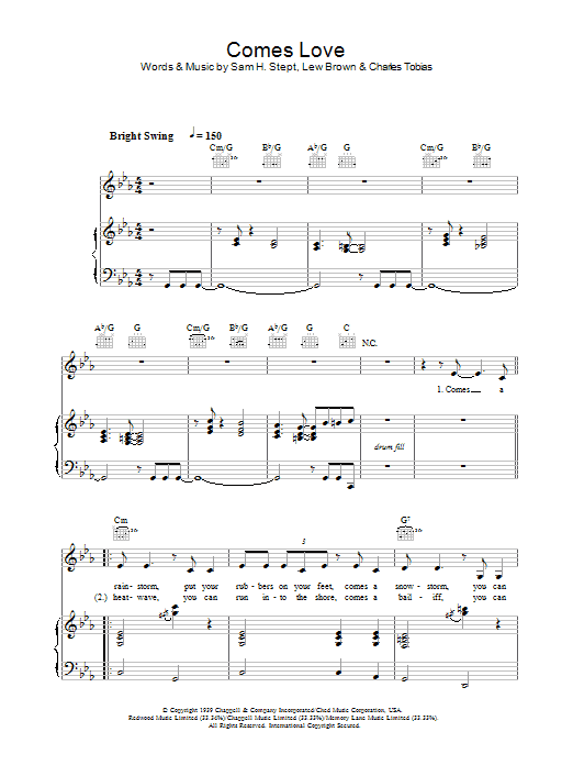 Stacey Kent Comes Love sheet music notes and chords arranged for Piano, Vocal & Guitar Chords