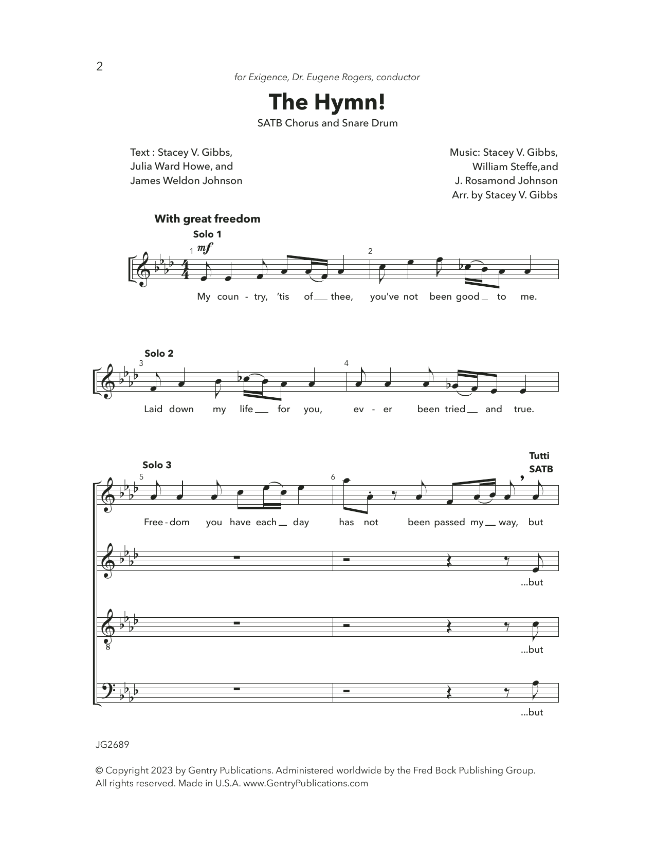 Stacey V. Gibbs The Hymn! sheet music notes and chords arranged for Choir