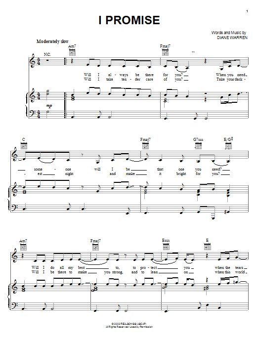 Stacie Orrico I Promise sheet music notes and chords arranged for Piano, Vocal & Guitar Chords (Right-Hand Melody)