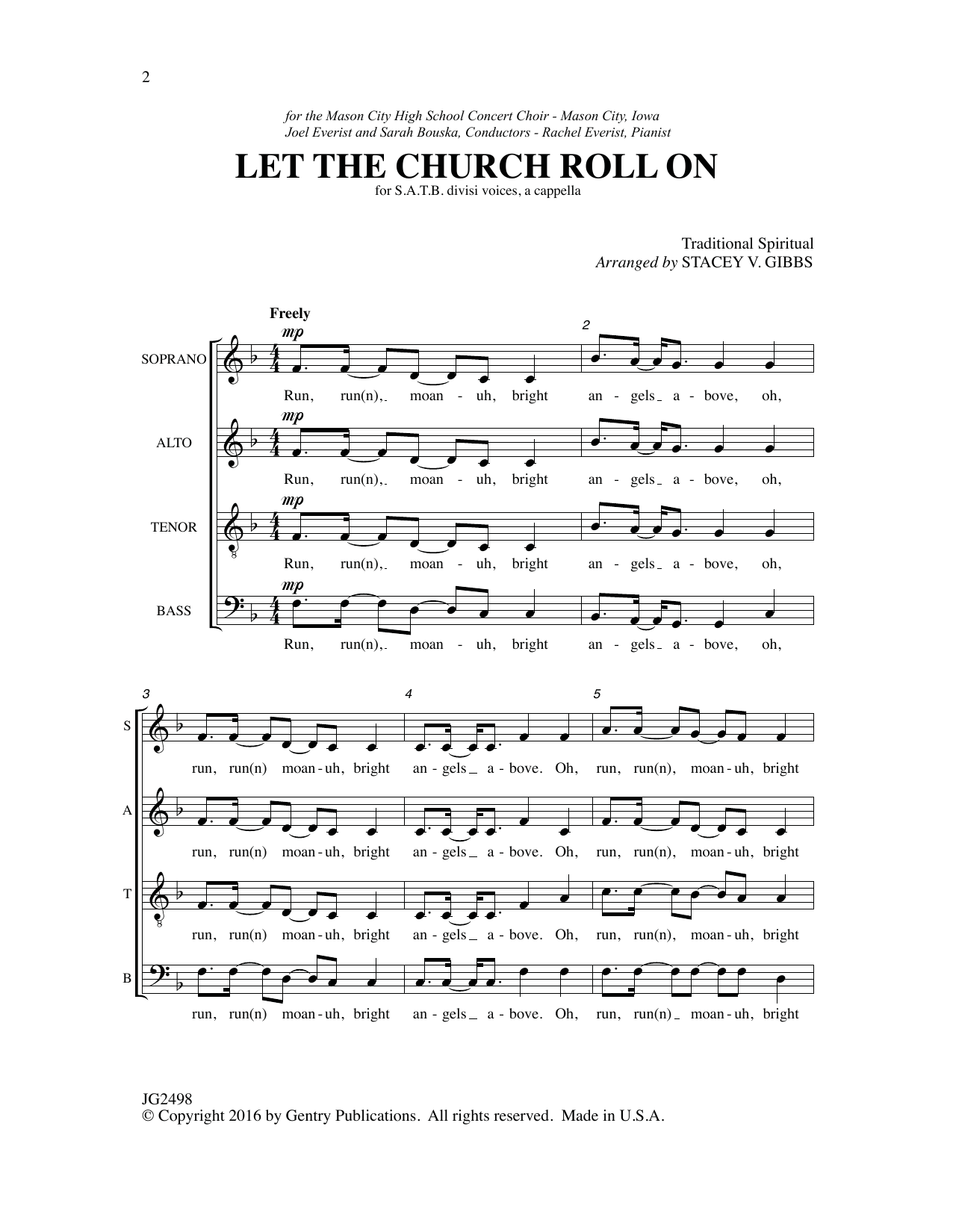 Stacy V. Gibbs Let the Church Roll On sheet music notes and chords arranged for SATB Choir