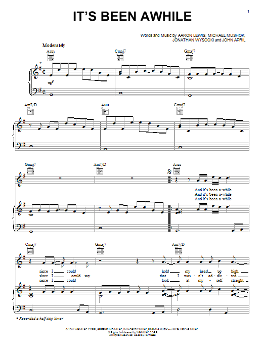 Staind It's Been Awhile sheet music notes and chords arranged for Easy Guitar