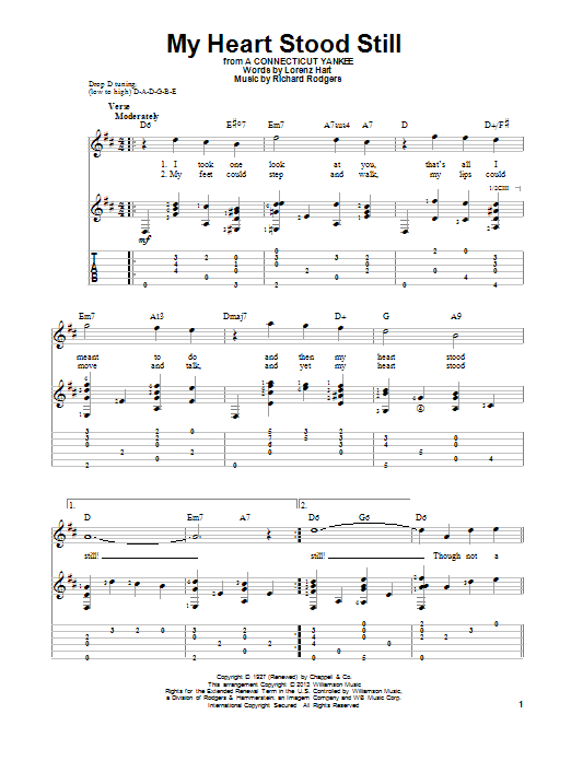 Stan Getz My Heart Stood Still sheet music notes and chords arranged for Solo Guitar