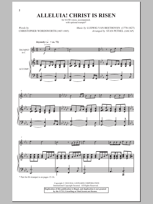 Stan Pethel Alleluia! Christ Is Risen sheet music notes and chords arranged for SATB Choir