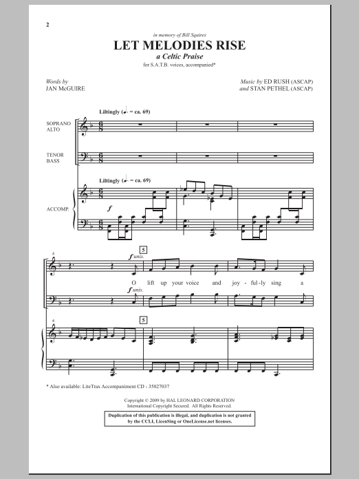 Stan Pethel Let Melodies Rise (A Celtic Praise) sheet music notes and chords arranged for SATB Choir