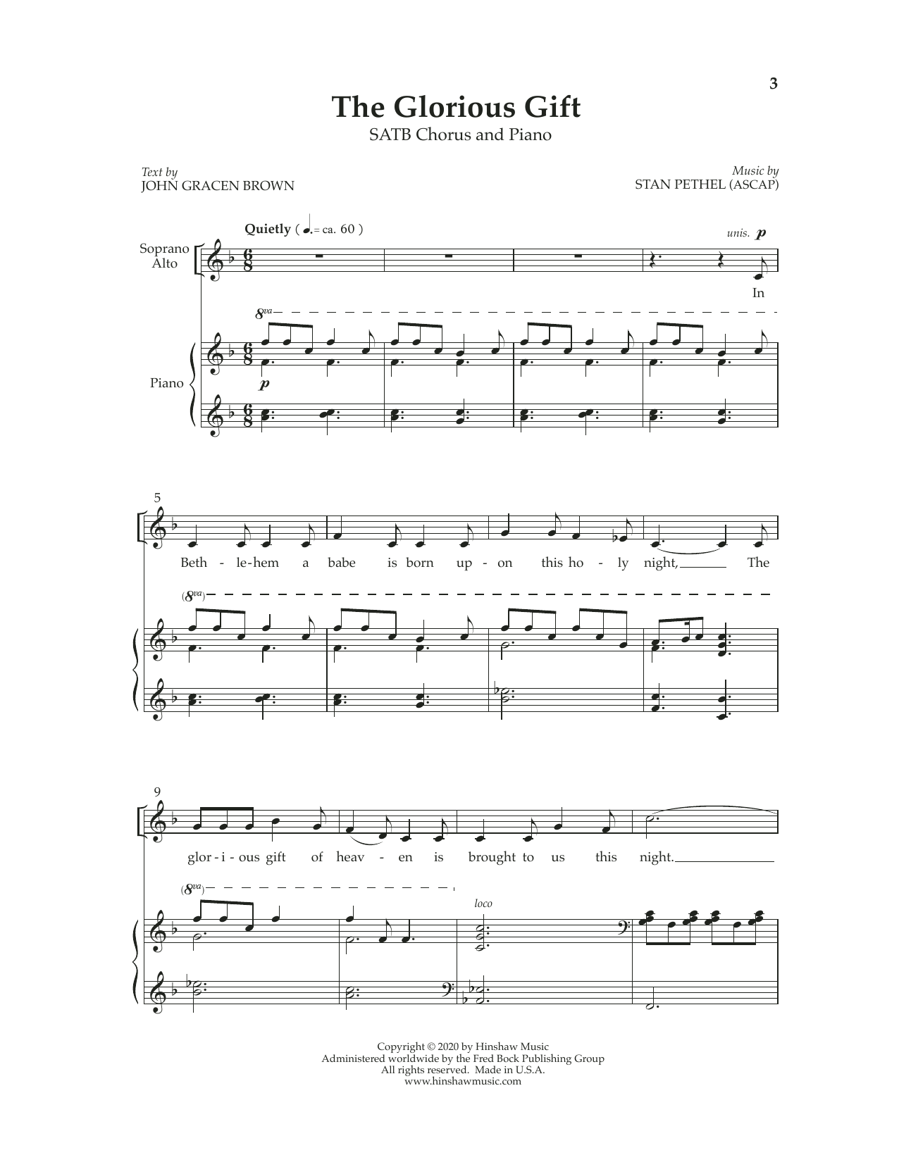 Stan Pethel The Glorious Gift sheet music notes and chords arranged for SATB Choir