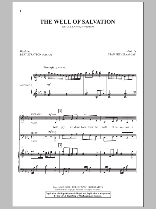 Stan Pethel The Well Of Salvation sheet music notes and chords arranged for SATB Choir