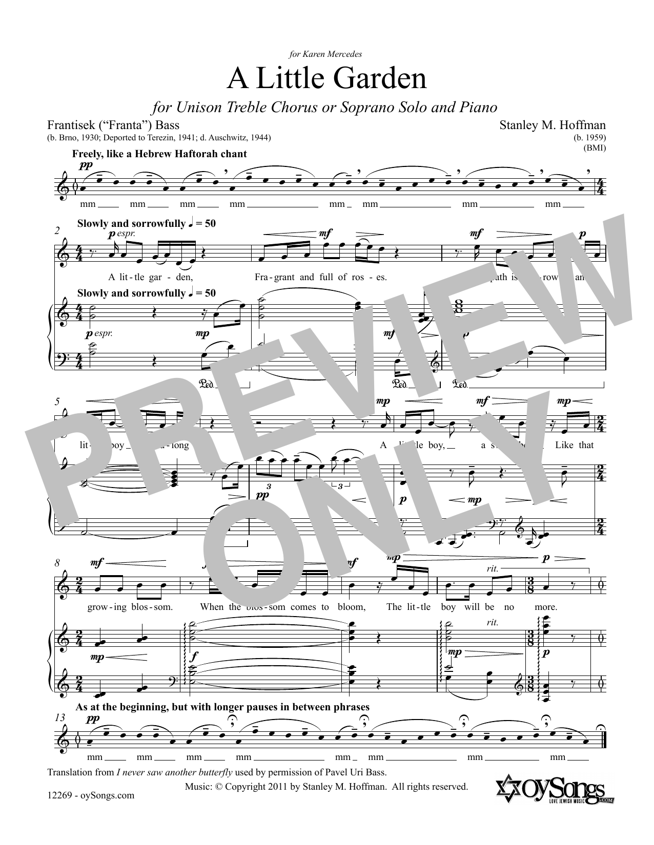 Stanley F. Hoffman A Little Garden sheet music notes and chords arranged for Piano & Vocal