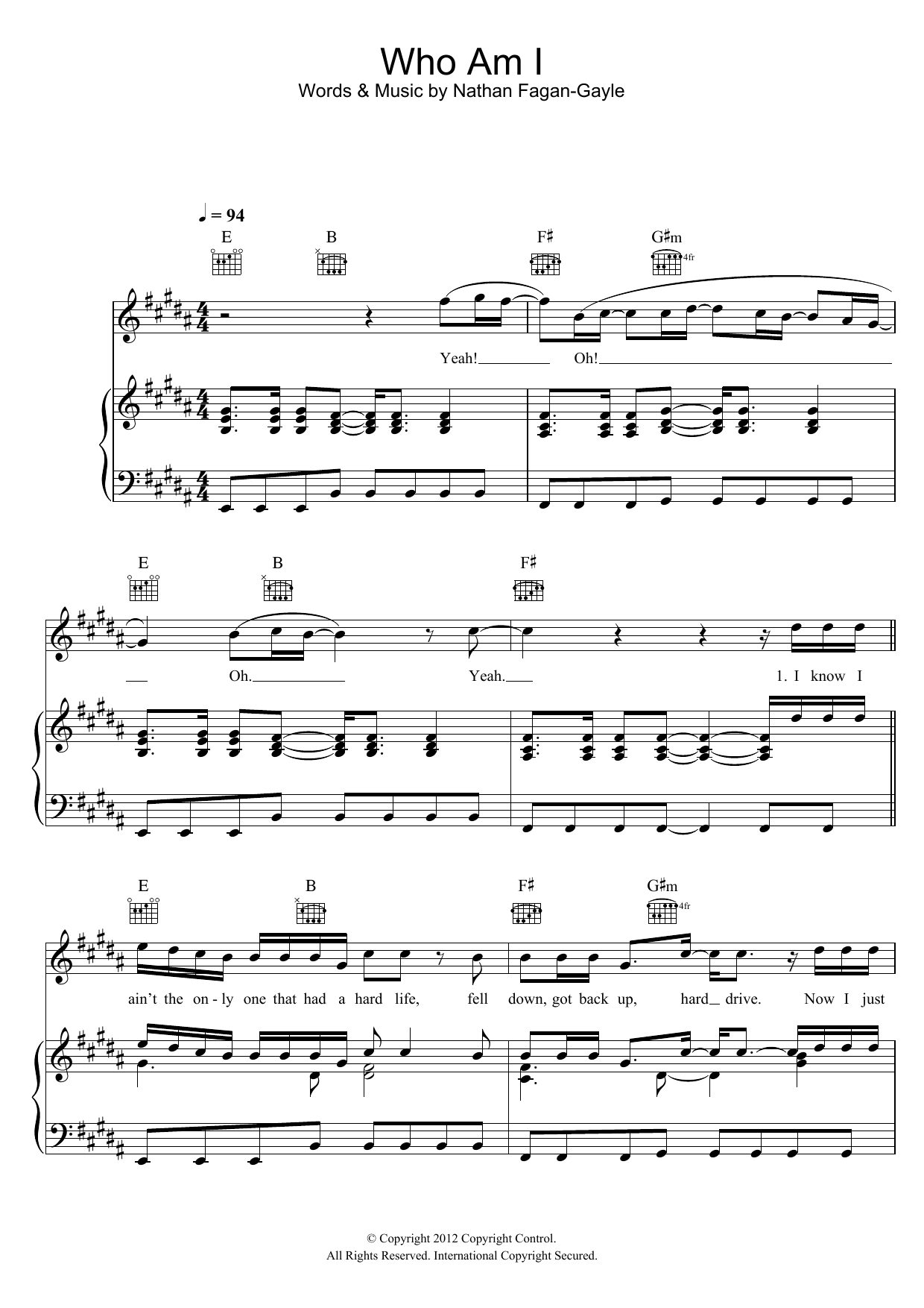 Starboy Nathan Who Am I sheet music notes and chords arranged for Piano, Vocal & Guitar Chords