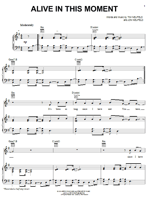 Starfield Alive In This Moment sheet music notes and chords arranged for Piano, Vocal & Guitar Chords (Right-Hand Melody)