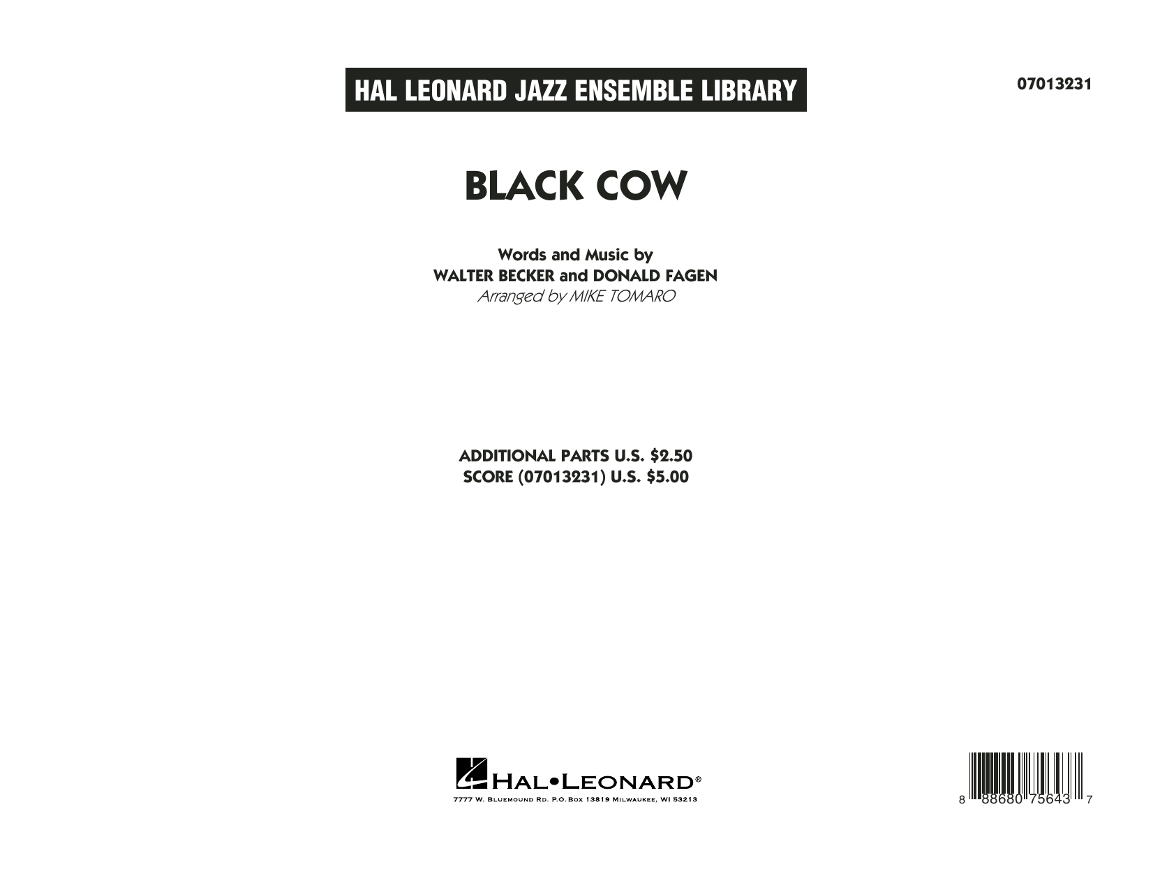 Steely Dan Black Cow (arr. Mike Tomaro) - Conductor Score (Full Score) sheet music notes and chords arranged for Jazz Ensemble