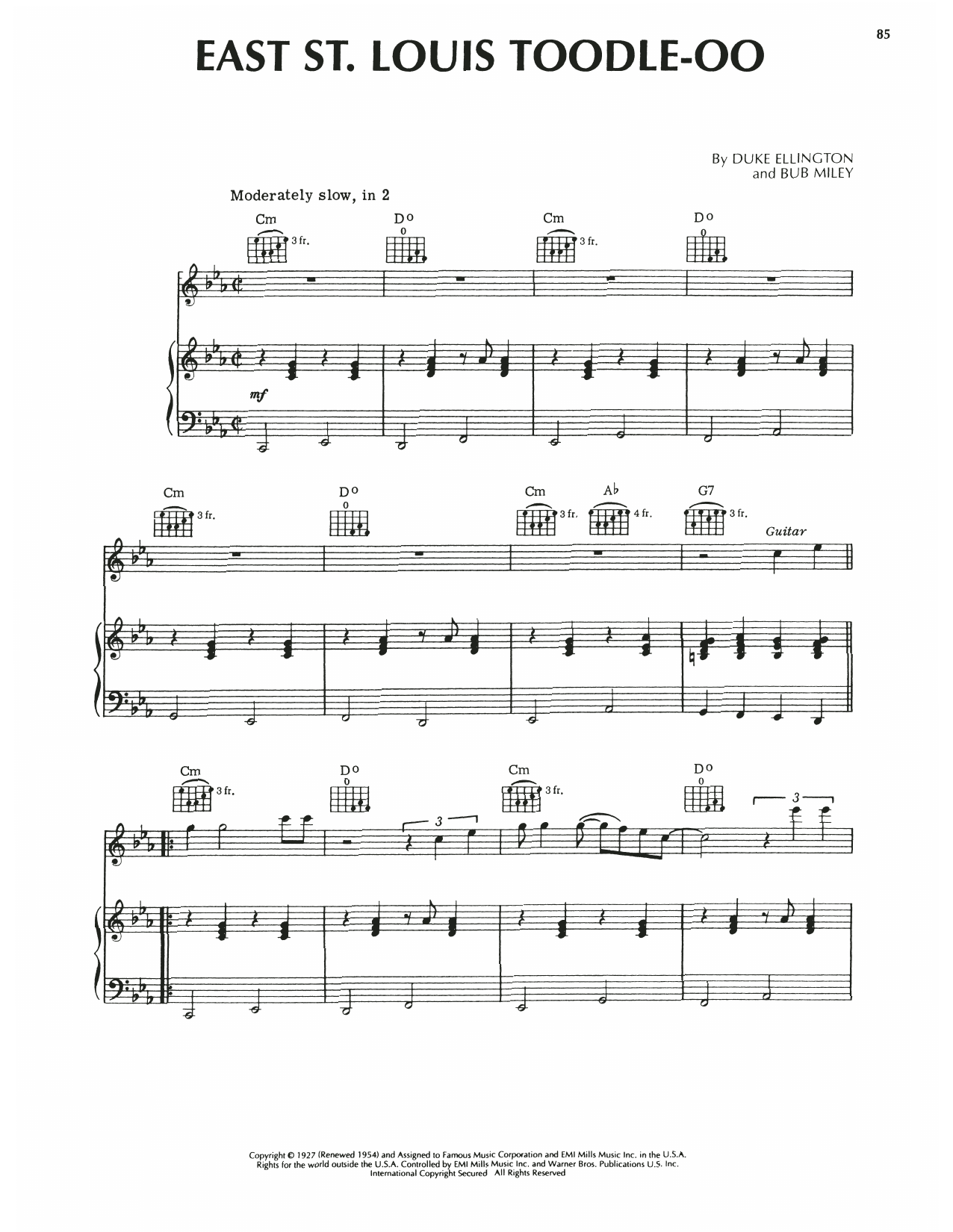 Steely Dan East St. Louis Toodle-oo sheet music notes and chords arranged for Piano, Vocal & Guitar Chords (Right-Hand Melody)