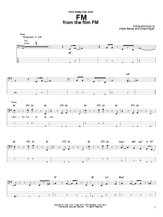 Steely Dan FM sheet music notes and chords arranged for Drums Transcription