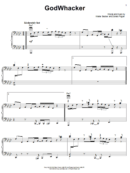 Steely Dan Godwhacker sheet music notes and chords arranged for Piano, Vocal & Guitar Chords (Right-Hand Melody)