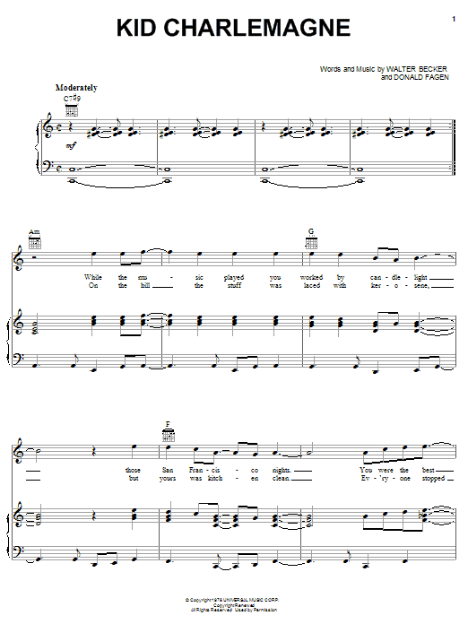 Steely Dan Kid Charlemagne sheet music notes and chords arranged for Drums Transcription