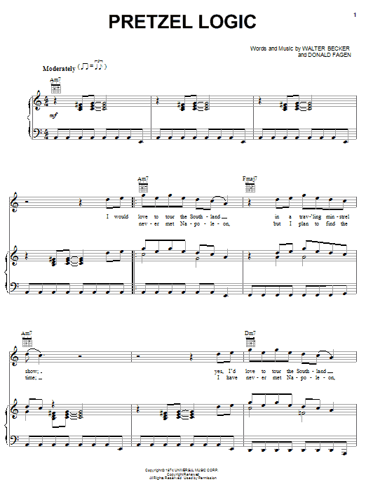 Steely Dan Pretzel Logic sheet music notes and chords arranged for Guitar Tab (Single Guitar)