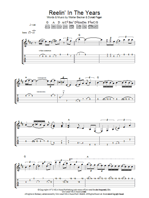 Steely Dan Reelin' In The Years sheet music notes and chords arranged for Drums