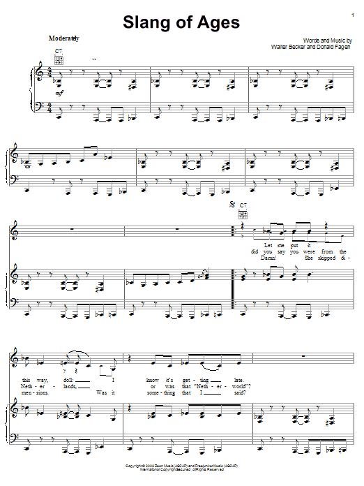 Steely Dan Slang Of Ages sheet music notes and chords arranged for Piano, Vocal & Guitar Chords (Right-Hand Melody)