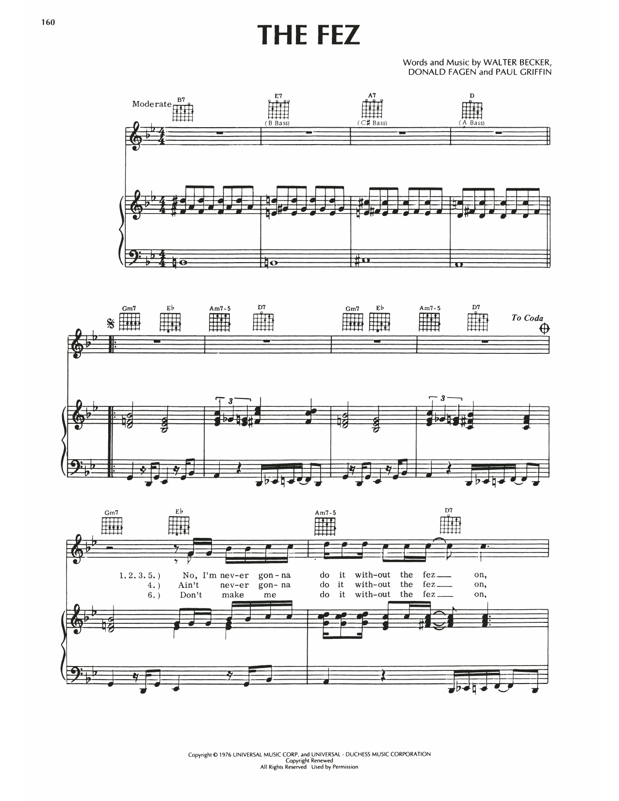 Steely Dan The Fez sheet music notes and chords arranged for Drums Transcription
