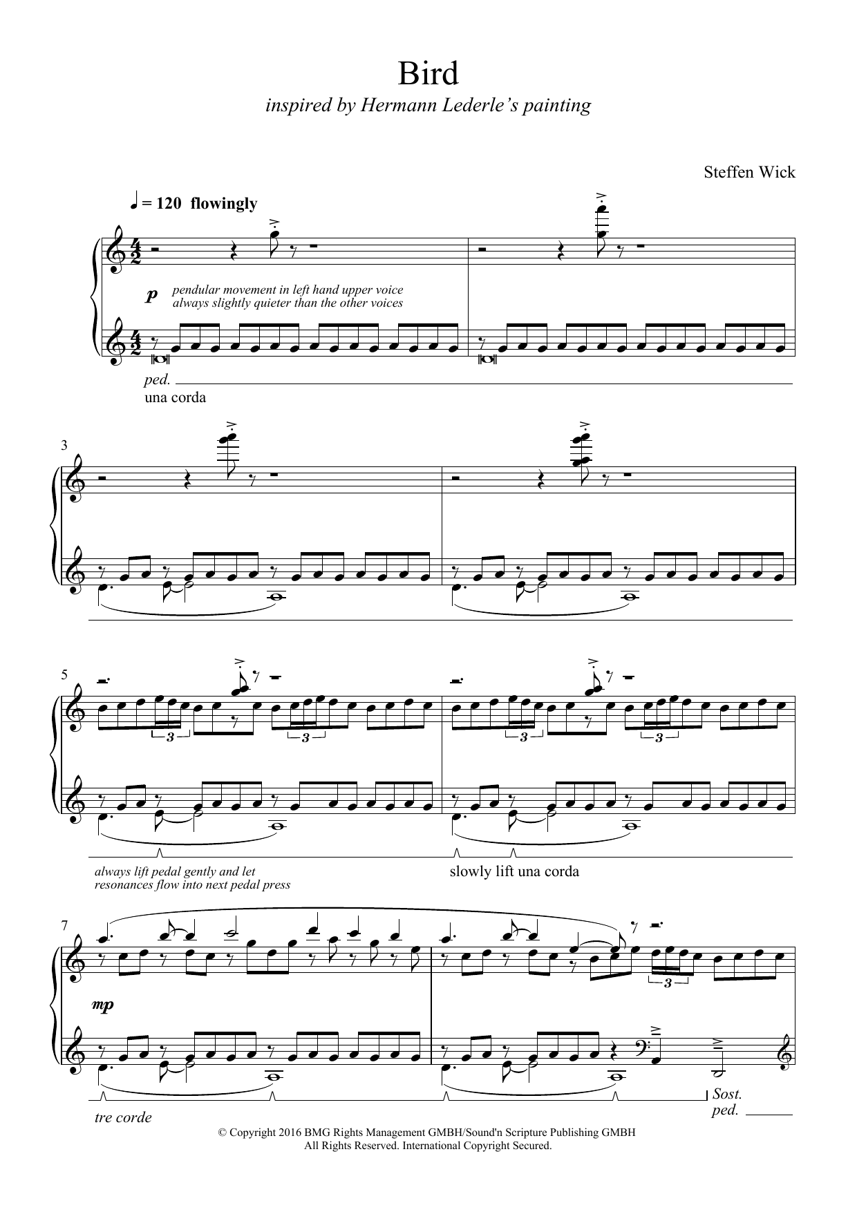 Steffen Wick Bird sheet music notes and chords arranged for Piano Solo
