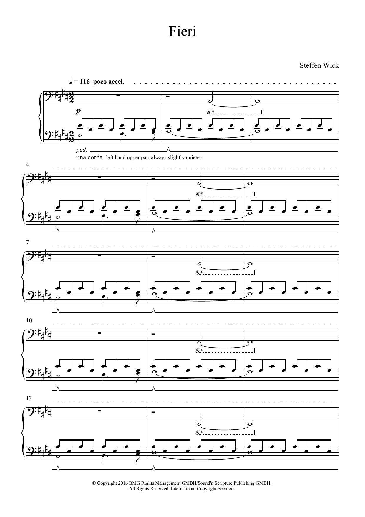 Steffen Wick Fieri sheet music notes and chords arranged for Piano Solo