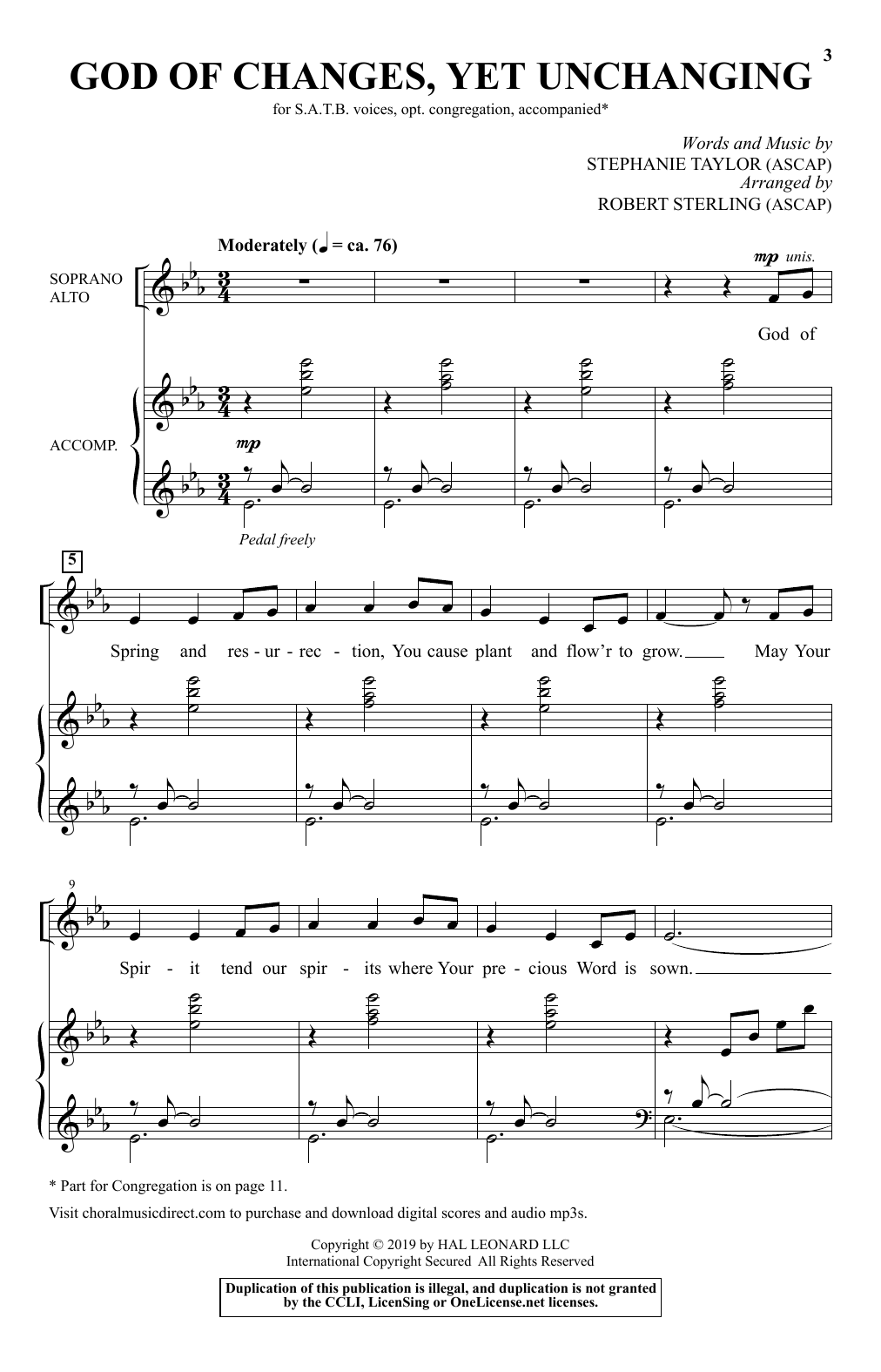 Stephanie S. Taylor God Of Changes, Yet Unchanging (arr. Robert Sterling) sheet music notes and chords arranged for SATB Choir