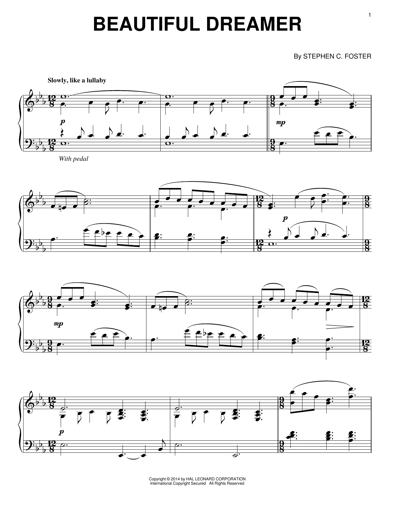 Stephen C. Foster Beautiful Dreamer sheet music notes and chords arranged for Trumpet Solo