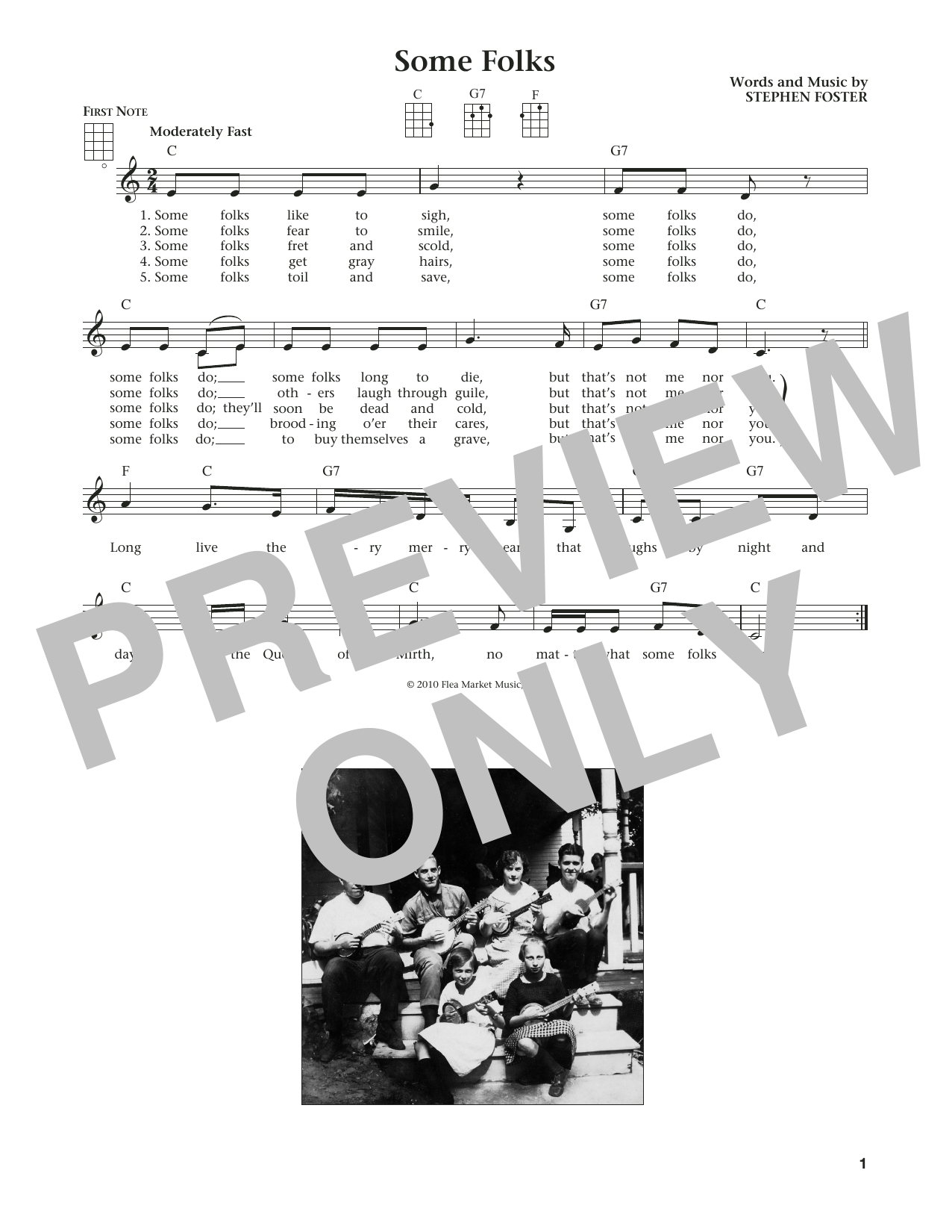 Stephen C. Foster Some Folks (from The Daily Ukulele) (arr. Liz and Jim Beloff) sheet music notes and chords arranged for Ukulele